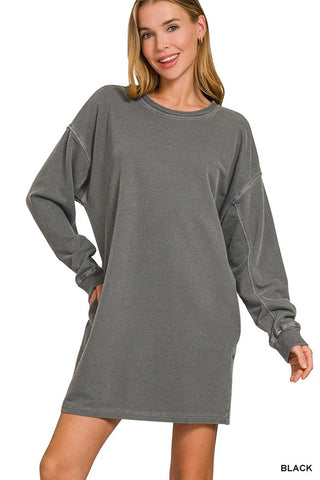 Oversized F/terry Pigment Dye & Enzyme Wash Tunic
