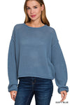 Textured Knit Drop Shoulder Sweater