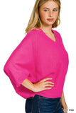 Viscose V Neck Dolman Sweater