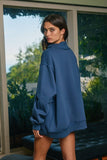 IT2594-BLANK2 | Solid Reversible Mock Neck Sweatshirt Top