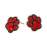 Enamel Game Day Paw Stud Earrings