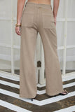 Front Seam Wide Leg Denim Pants