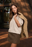 Raw Edge Boxy Short Sleeve Knit Sweater