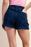 COTTON STRETCH DENIM SHORTS