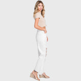 P770VXF-WHT DISTRESSED HIGH RISE RIGID CROPPED FLARE JEANS