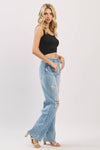 DISTRESSED HIGH RISE RIGID VINTAGE STRAIGHT