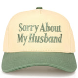 C.C SORRY ABOUT MY HUSBAND Letter Two Tone Trucker Hat