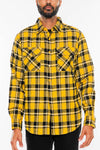 UNISEX LONG SLEEVE FLANNEL BUTTON DOWN SHIRT