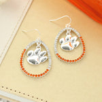 Clemson Crystal Loop Earrings