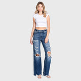MD HIGH RISE RIGID VINTAGE FLARE W/ PATCH WORK JEANS