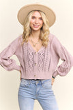 OPEN FRONT CARDIGAN WITH A V-NECK- LESW4111