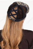 C.C Washed Denim with Crossed Elastic Band Mesh Pony Cap