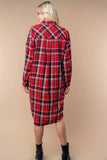 T25660 Long Sleeve Plaid Woven Shacket