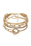 Multi-layered Rhinestone Plated Chain Bracelet Set
