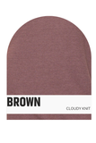 T-42438-round neck cloudy knit long sleeve accent top