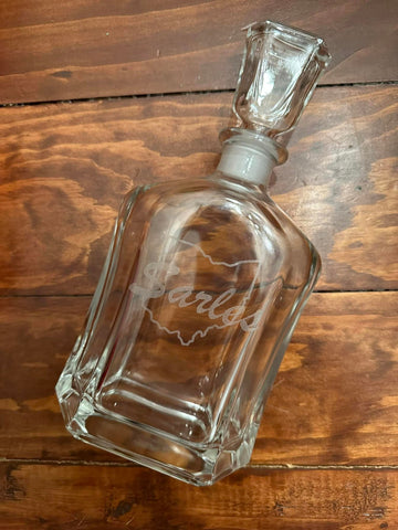 Custom engraved bourbon bottle