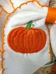 Pumpkin Embroidered Moonstitch Hair Bow