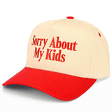 C.C SORRY ABOUT MY KIDS Letter Two Tone Trucker Hat