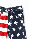 Kids Girls Stars and Stripes Patriotic Jeans