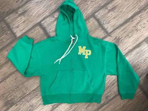 Madison Plains Fleece Cropped Zip-up Hoodie W Pockets