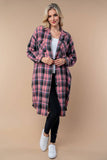 T25660 Long Sleeve Plaid Woven Shacket