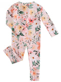 PoshTOT Small Floral Prints Bamboo Baby Convertible Zippy Romper