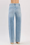 DISTRESSED HIGH RISE RIGID VINTAGE STRAIGHT