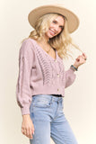 OPEN FRONT CARDIGAN WITH A V-NECK- LESW4111