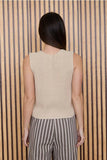 Round Neck Sleeveless Knit Button Down Cardigan