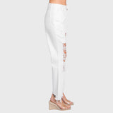 P770VXF-WHT DISTRESSED HIGH RISE RIGID CROPPED FLARE JEANS