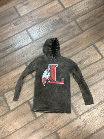 Acid Wash Block L Longsleeve Hoodie