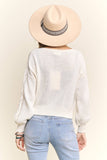 OPEN FRONT CARDIGAN WITH A V-NECK- LESW4111