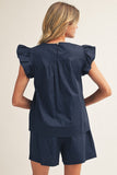 Front Pintuck Detail Lovely Solid Top