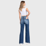 MD HIGH RISE RIGID VINTAGE FLARE W/ PATCH WORK JEANS