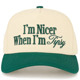 C.C I'M NICER WHEN I AM TIPSY Letter on Two Tone Trucker Hat