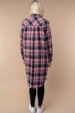 T25660 Long Sleeve Plaid Woven Shacket