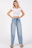 P1305X-LM SIDE SEAM DETAILING HIGH RISE COMFORT BARREL JEANS