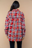 T10561 Long Sleeve Plaid Knit Shacket