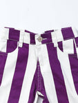 Purple Stripe Baby Girls Flare Jeans