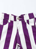 Purple Stripe Baby Girls Flare Jeans