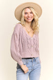 OPEN FRONT CARDIGAN WITH A V-NECK- LESW4111
