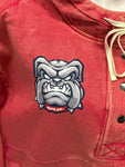 Red acid wash Mad dogs 3 button pullover