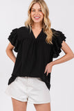 AIRFLOW RUFFLE SLEEVE BLOUSE