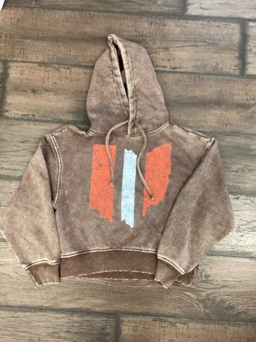 Distressed Browns Ohio State Crop hoodie