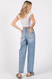 P1305X-LM SIDE SEAM DETAILING HIGH RISE COMFORT BARREL JEANS