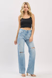 DISTRESSED HIGH RISE RIGID VINTAGE STRAIGHT