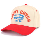 C.C LUCKY CATCH Embroidered Letter on Two Tone Trucker Hat