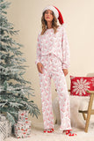 Christmas  Santa Claus Striped Print  Lounge Set | S-XL