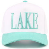C.C LAKE Letter Embroidered Two Tone Trucker Hat