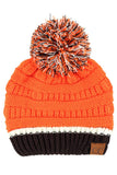 C.C Team Color Ribbed Beanie with Pom Winter Hat